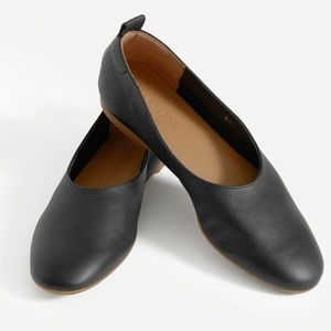 Everlane The Italian Leather Day Glove Black Ballet Flats